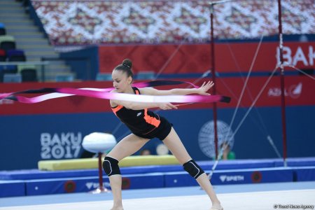 Gimnastların podium məşqləri başladı - Bakı-2017 / FOTOLAR