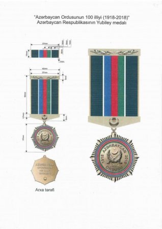 “Azərbaycan Ordusunun 100 illiyi (1918-2018)” yubiley medalı təsis olundu - FOTO