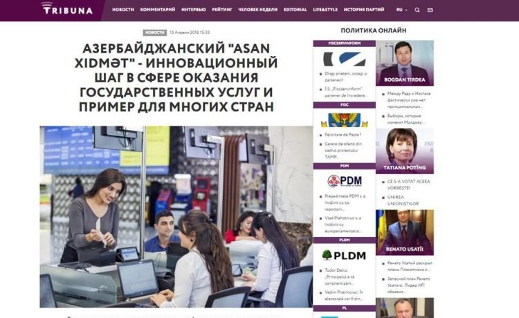 Moldovanın informasiya portalında “ASAN Xidmət” barədə məqalə dərc olunub