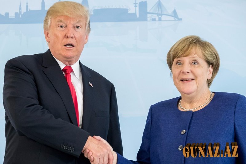 ABŞ prezidenti Angela Merkel ilə görüşdü