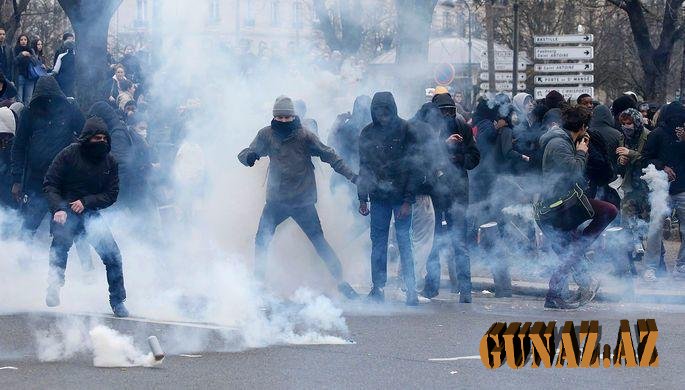 Parisdə 200 etirazçı saxlanılıb
