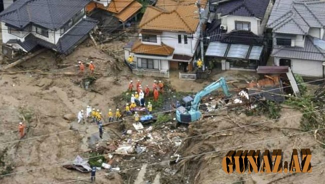 Yaponiyada leysan yağışlar nəticəsində 76 nəfər ölüb