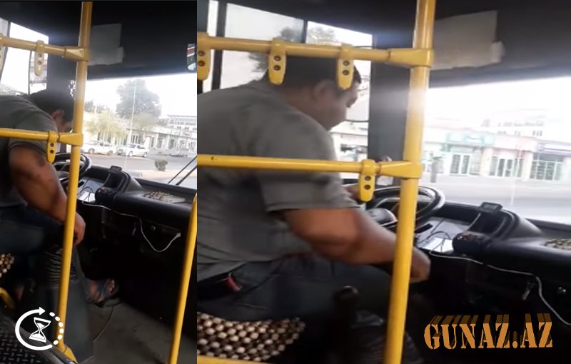 Bakıda avtobus sürücüsü sükanda yatdı – VİDEO