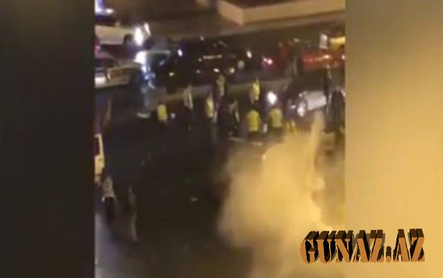 Bakıda DYP maşını ilə taksi toqquşdu - Polis yaralandı+ Video