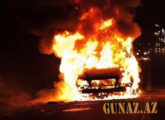 Goranboyda dəhşətli qəza: insanlar maşında yanaraq öldü