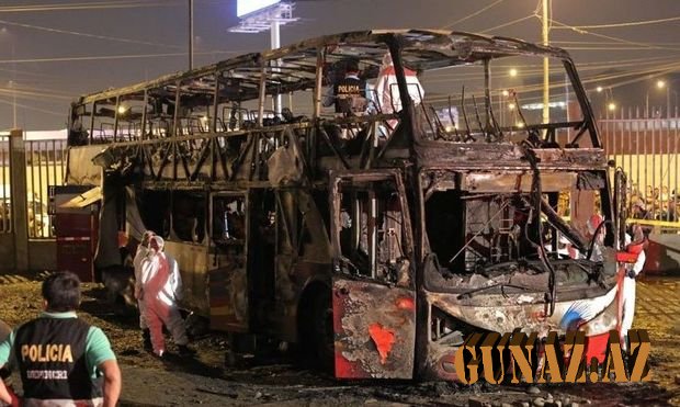 Peruda avtobusda faciə - Sərnişinlər diri-diri yandı