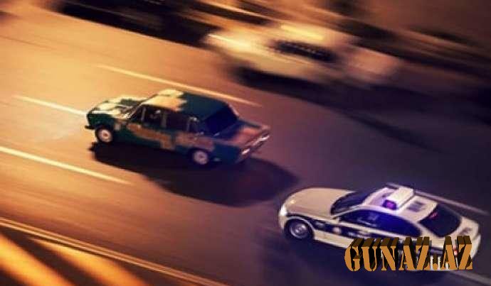 Polisdən qaçan sürücünün maşınından silah-sursat çıxdı