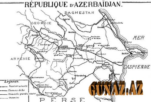 Paris Sülh Konfransında qəbul edilən Azərbaycan xəritəsi - Foto