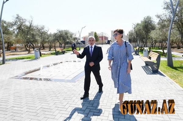 Mehriban Əliyeva istirahət parkında - Foto