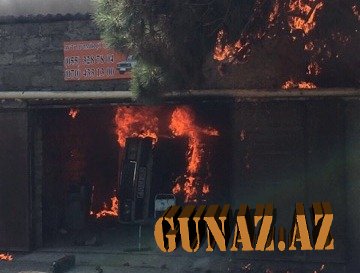 Sabunçu bazarında 2 mağaza, bir anbar yandı