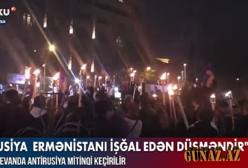 Yerevanda anti-Rusiya mitinqi – VİDEO
