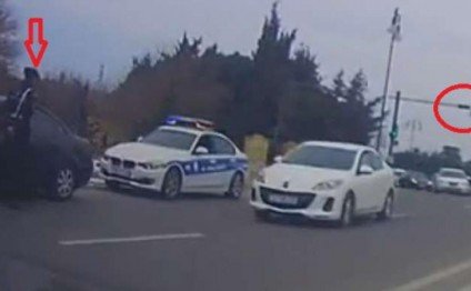 Yol polisinin və kameranın qarşısında da qayda pozanlar var - VİDEO