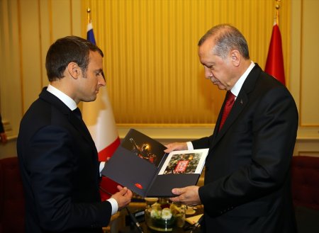 Rəcəb Tayyib Ərdoğan Fransanın yeni prezidenti ilə görüşüb-FOTO