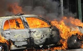 Şamaxıda "BMW" yandı
