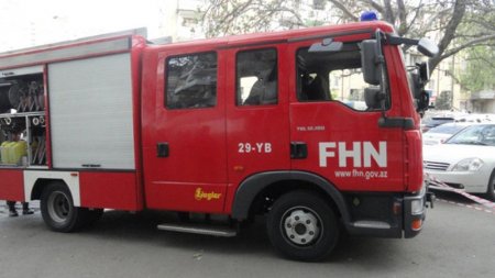 Göyçayda sərnişin avtobusu yandı