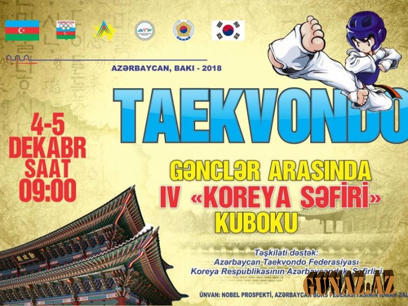 Bakıda taekvondo üzrə “Koreya səfiri kuboku” turniri keçiriləcək