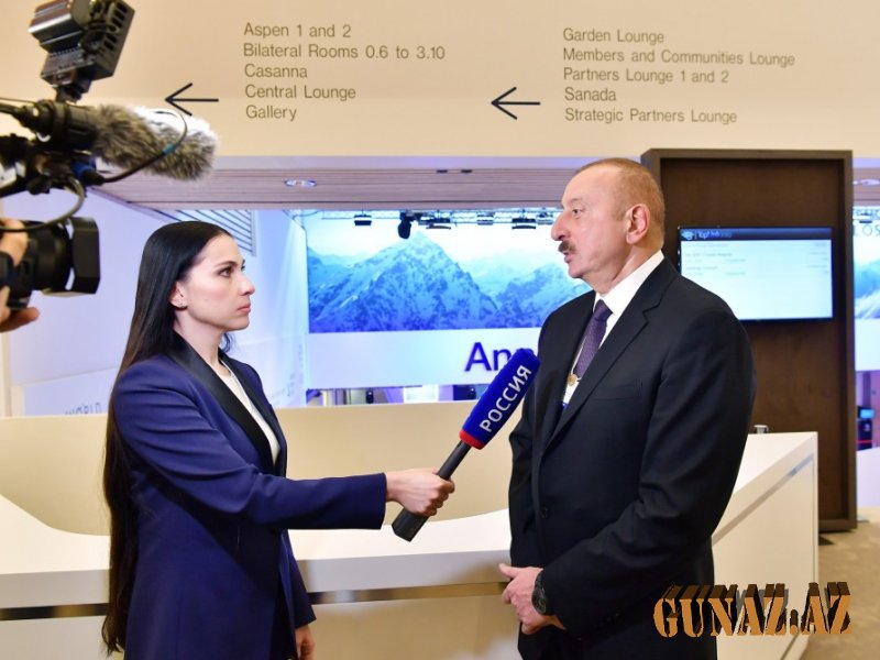 İlham Əliyev Davosda “Rossiya 1” telekanalına müsahibə verib