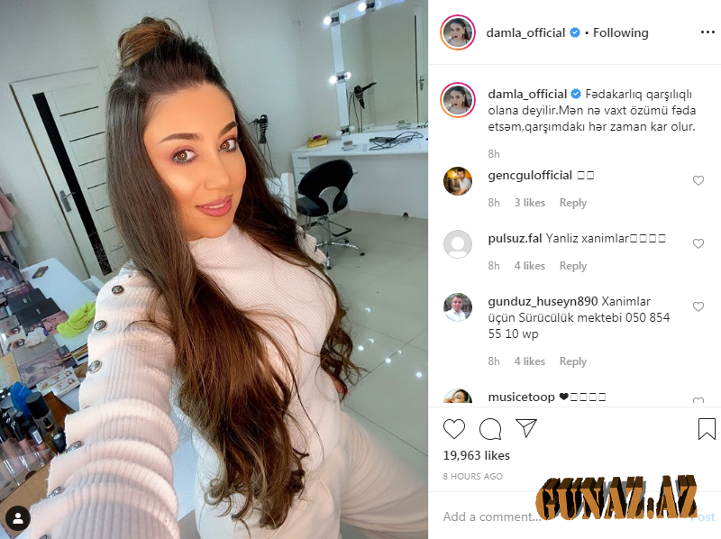 Damla sevgilisinə sərt ismarış göndərdi: “Nə vaxt...” - Foto