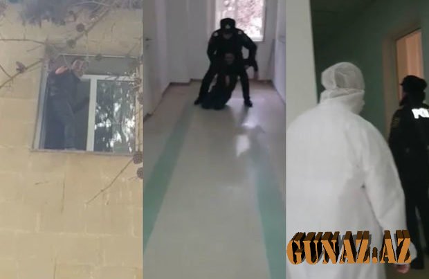 Bakıda ŞOK OLAY: Xəstə özünü pəncərədən atmaq istədi - ANBAAN VİDEO