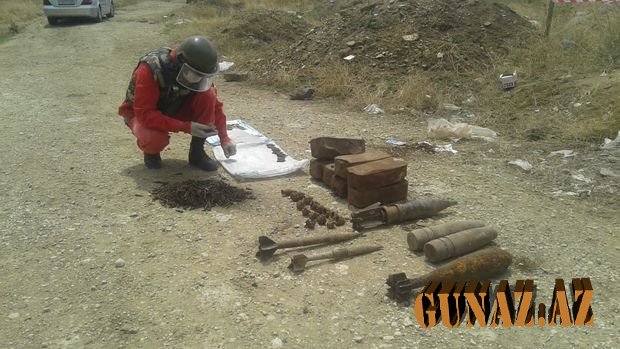Ağstafada partlamamış altı hərbi sursat, mərmilər və patronlar aşkarlanıb - FOTO
