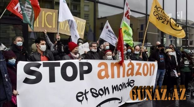 Fransada “Amazon” şirkətinə qarşı etiraz aksiyası keçirilib