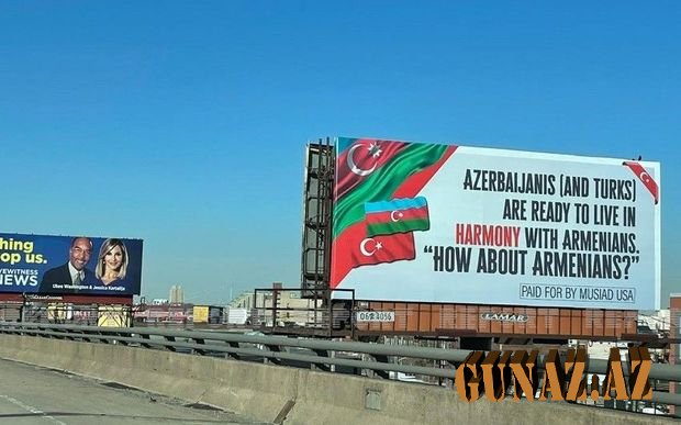 ABŞ azərbaycanlılarından ermənilərə sülh mesajı lövhəsi