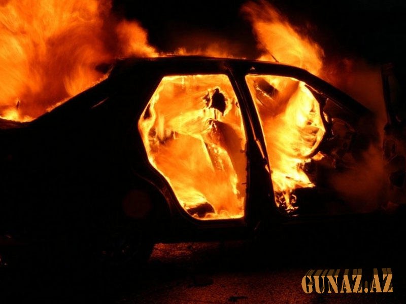 "Chevrolet" hasara çırpılaraq yandı