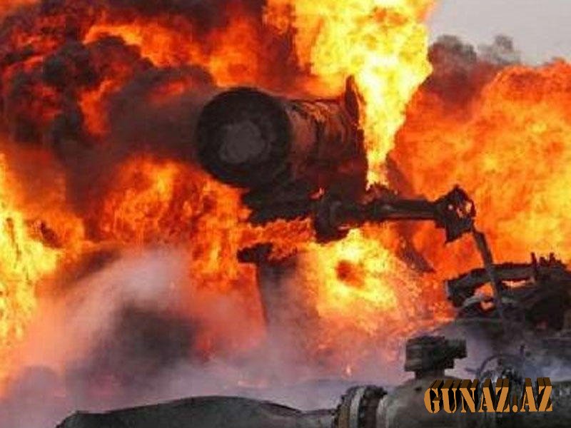 İsrailin neft kəməri vuruldu - Güclü yanğın