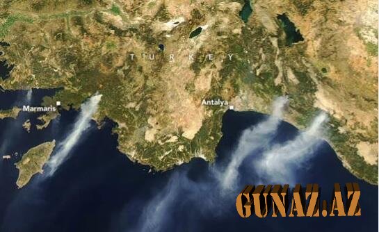 NASA Türkiyədəki yanğınların görüntüsünü yaydı