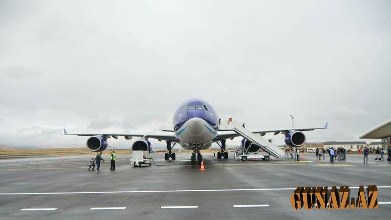 Ankaradan Füzuli aeroportuna ilk təyyarə gəldi