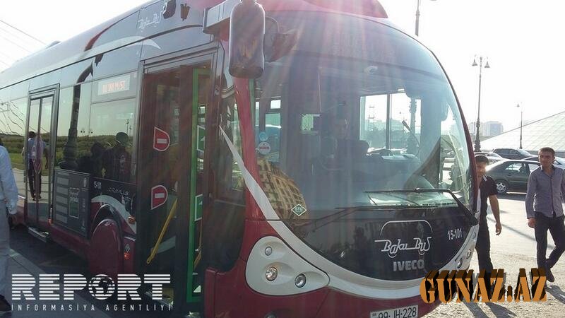 Baku Bus qəzaya düşdü- Xəsarət alanlar var