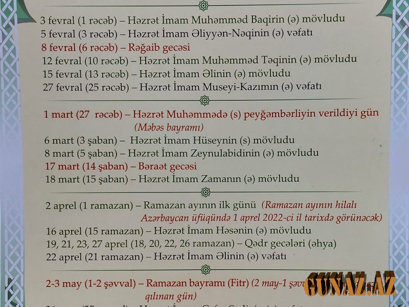 Ramazan ayının başlama tarixi bilindi - TƏQVİM