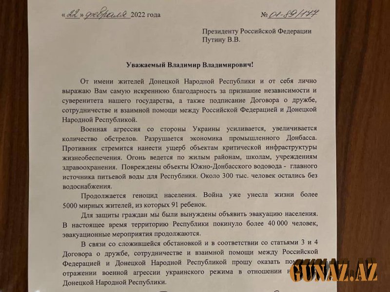 "DXR" və "LXR" Putinə müraciət etdi- SƏBƏB İSƏ... "DXR" və "LXR" Putinə müraciət etdi- SƏBƏB İSƏ...
