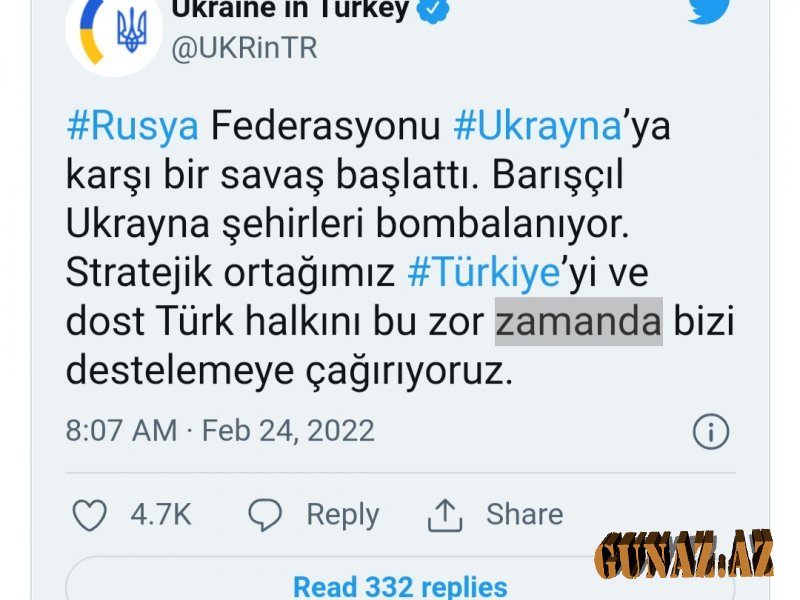 Ukrayna Türkiyədən kömək istədi- FOTO Ukrayna Türkiyədən kömək istədi- FOTO