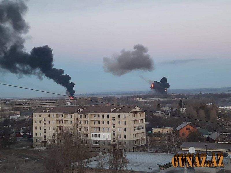 Xarkovda hərbi aeredrom vuruldu