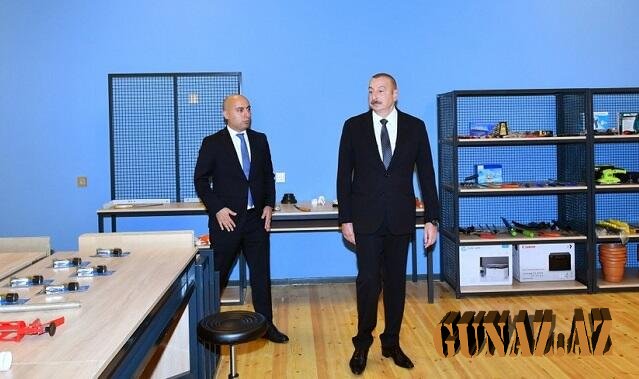 İlham Əliyev yeni məktəbin açılışında