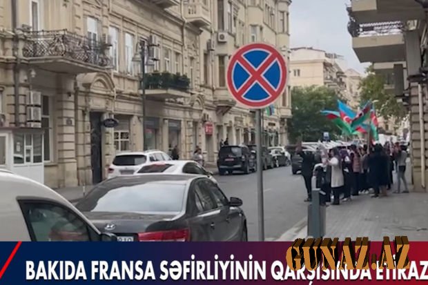 Bakıda Fransa səfirliyinin qarşısında aksiya keçirilib
