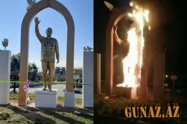 İranda Süleymaninin heykəlini yandırdılar