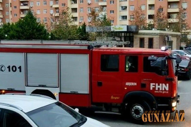 "Qobu Park"da yanğın olub- Sakinlər təxliyyə edildi