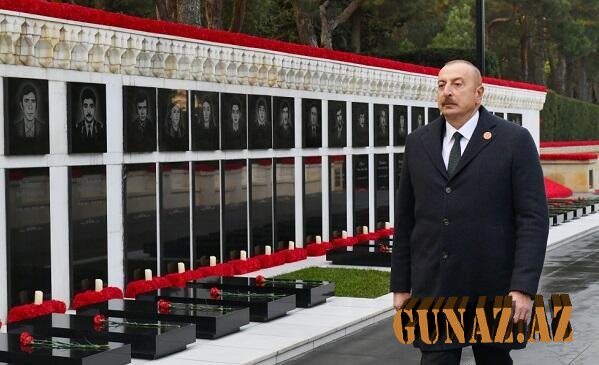 İlham Əliyev Şəhidlər Xiyabanını ziyarət edib
