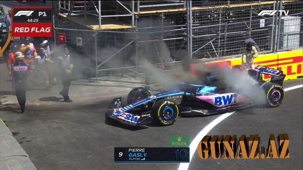 "Formula 1": Fransalı pilotun avtomobili yandı