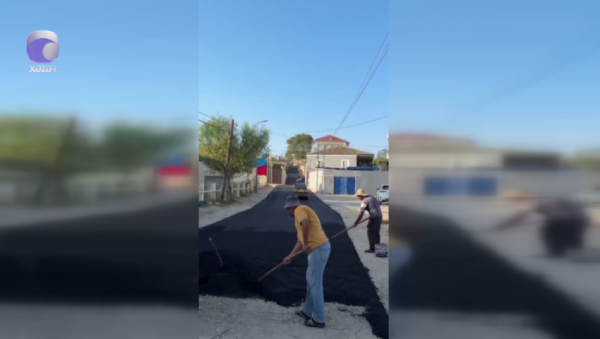 Ehsan əvəzinə yola asfalt çəkdirdi NÜMUNƏVİ ADDIM/VİDEO