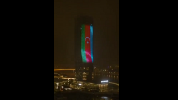 Belqradda Azərbaycan və Serbiya bayraqları işıqlandırılıb