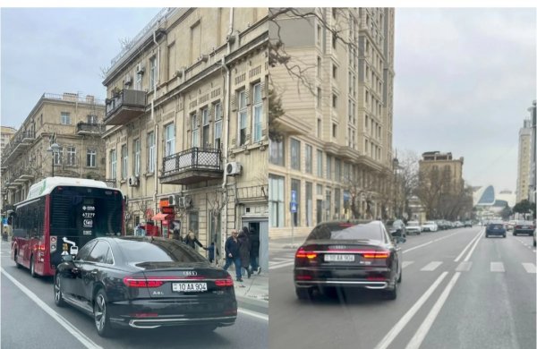 "AA" seriyalı lüks avtomobil yol hərəkəti qaydalarını kobud şəkildə pozdu