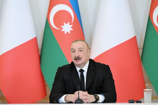 Prezident: Qarabağda və Şərqi Zəngəzurda layihələrin icrasında İtaliya qabaqcıl yerlərdədir