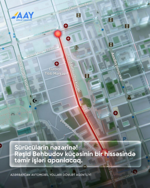 Sürücülərin NƏZƏRİNƏ - Bu küçə bağlanır